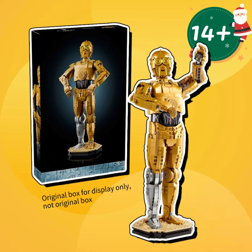 

1138 шт. C3PO собранные строительные блоки, пластиковые игрушки, совместимые 75398 декоративные украшения, подарки на Рождество и день рождения для друзей