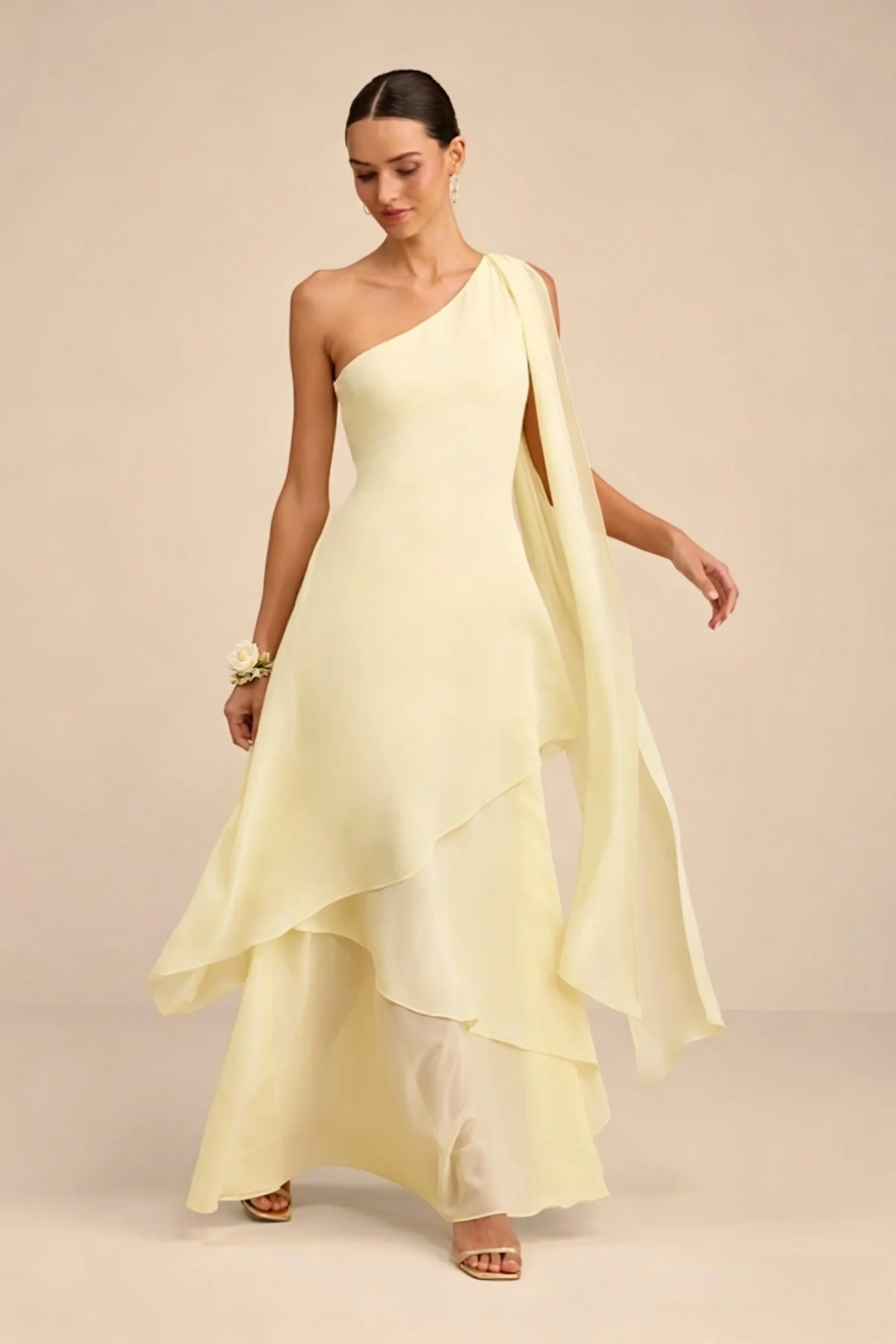 

Customizable Llight-Ccolored Bridesmaid Dresses Summer Wwedding Dresses Party Prom Evening Dresses Slop Shoulder Tiers Skirt