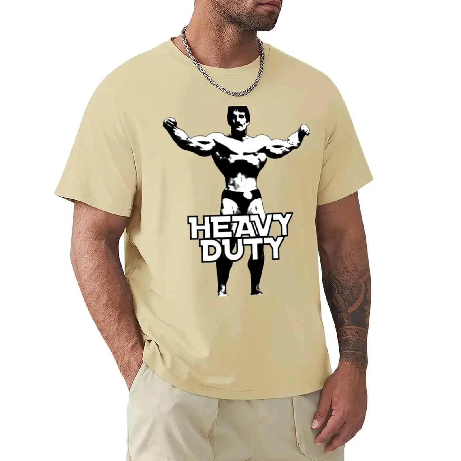 graphics hippie clothes boys animal print oversized heavyweight t shirts for men Mike Mentzer Heavy Duty T-shirt harajuku
