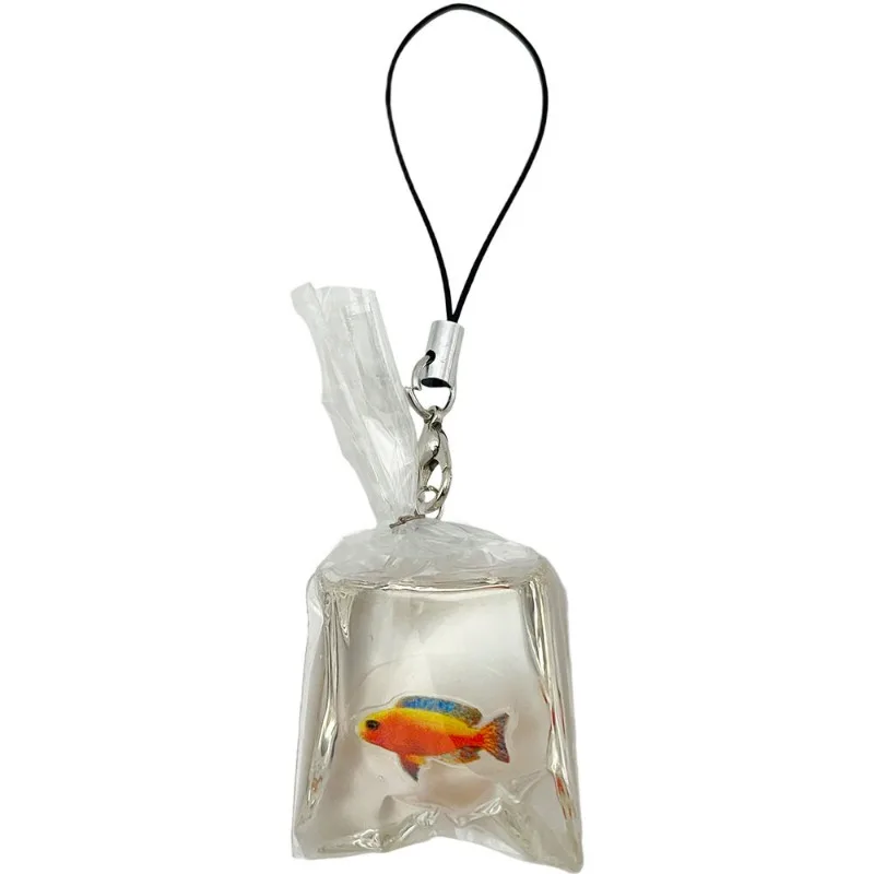 Korean and fashionable transparent candy bag simulation goldfish mobile phone rope pendant personalized carp pendant accessories