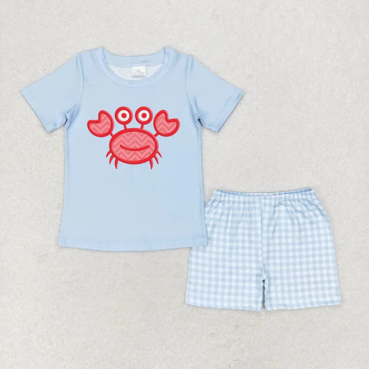 

Baby Boys blue crab outfits summer clothing Toddlers wholesale boutique Baby Short Sleeves cotton Shorts Kids new arrival sets