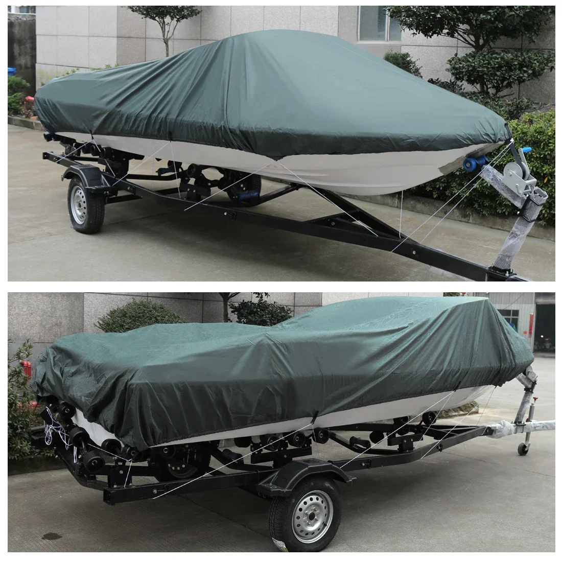 UV Resistant V-Hull Boat Cover For Trailerable Fishing Ski Boats Runabout Covers