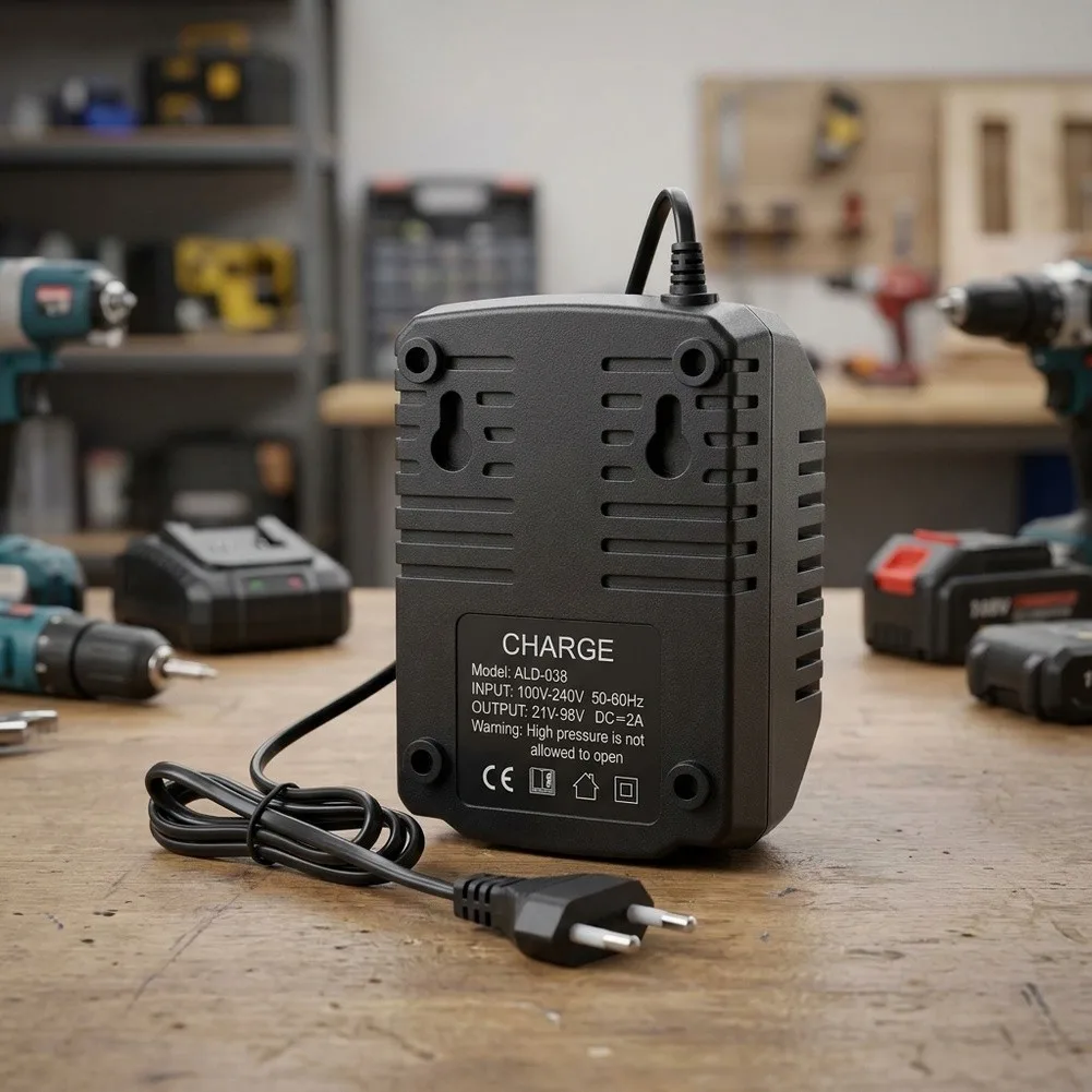 21V 2A European Connector For Charger Wide 100-240V Input And Fast Charging For Lithium Power Tool Batteries Instrument Part