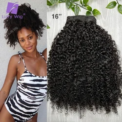 3C 4A Clip In Human Hair Extensions For Black Women Brazilian Remy Afro Kinky Curly Clip Ins Hair Bundles 70-100g/set 8pcs Luffy
