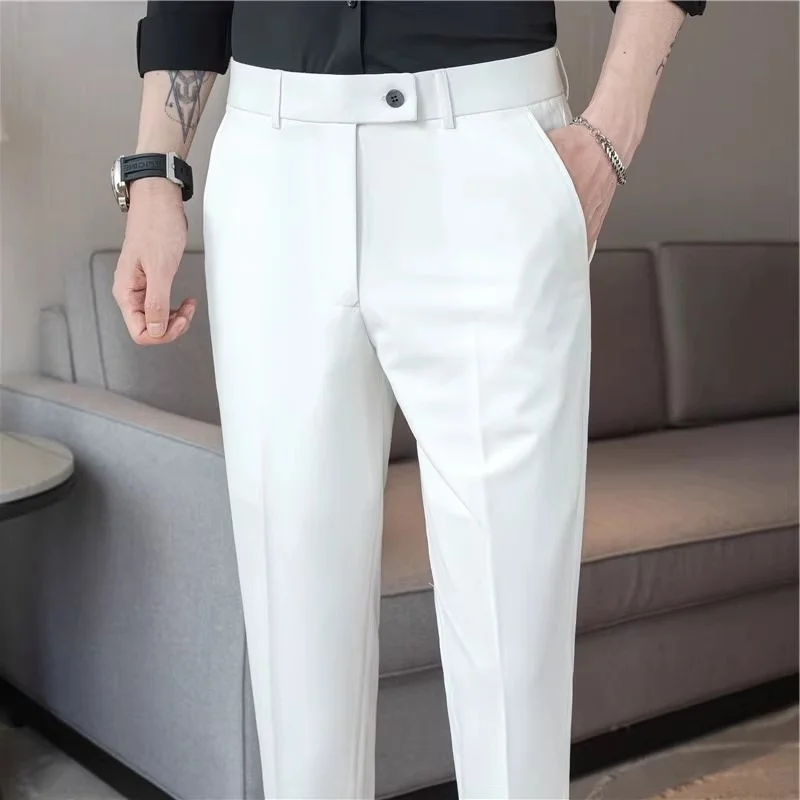 White cropped trousers
