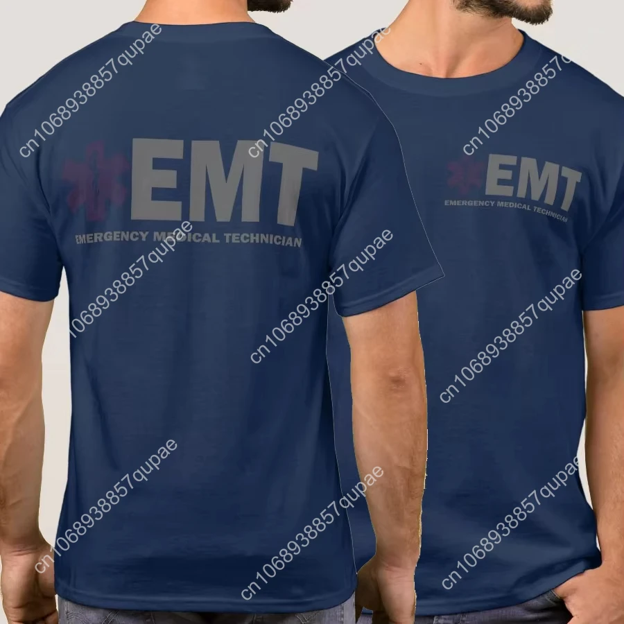 Estrela da vida paramédico médico EMT estilo tático subjugado camiseta. Algodão de alta qualidade, top respirável, camiseta casual solta