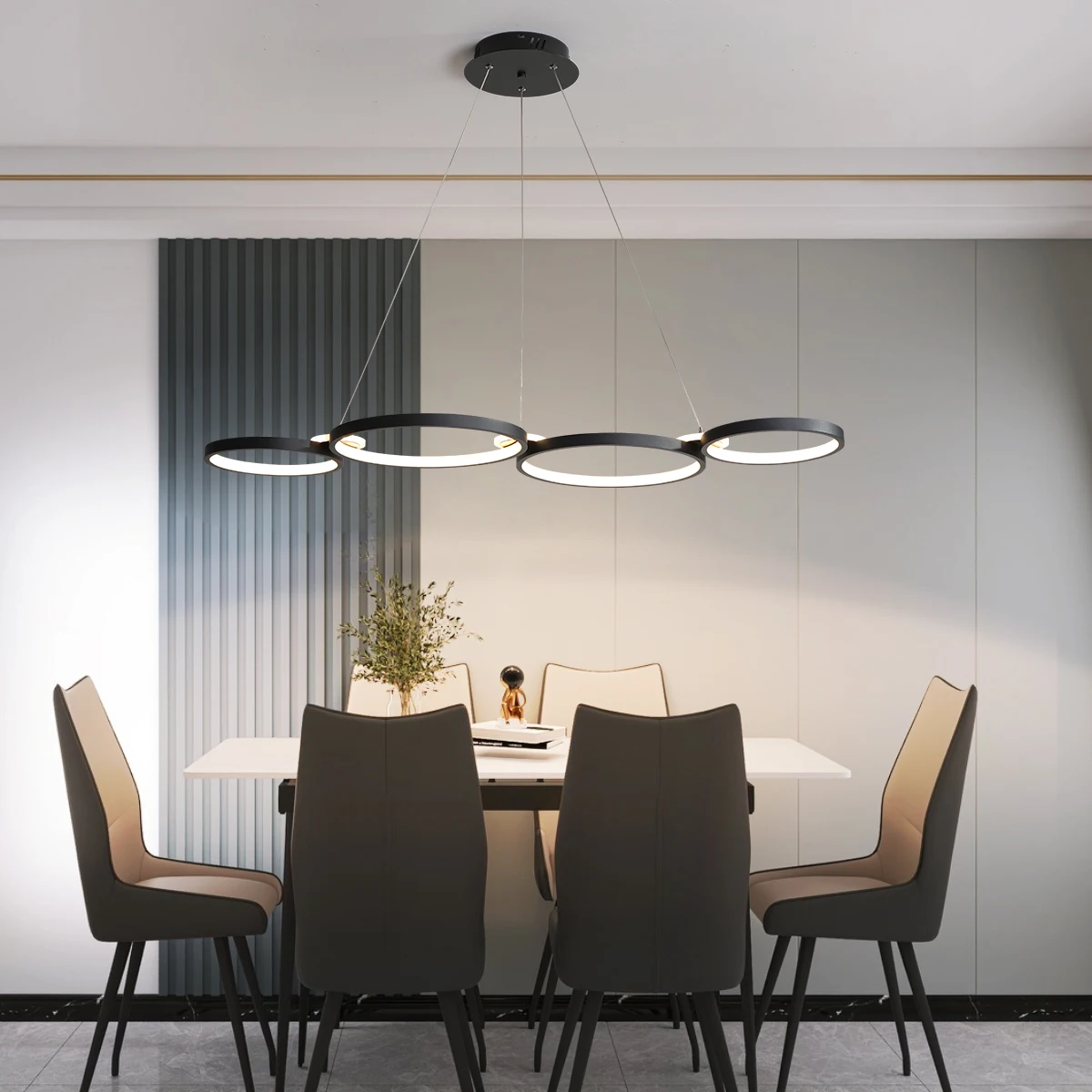 nowoczesna lampa wisząca, żyrandole Led, lampa wisząca led do salonu jadalnia restauracja wyspa połysk L107cm W/pilot