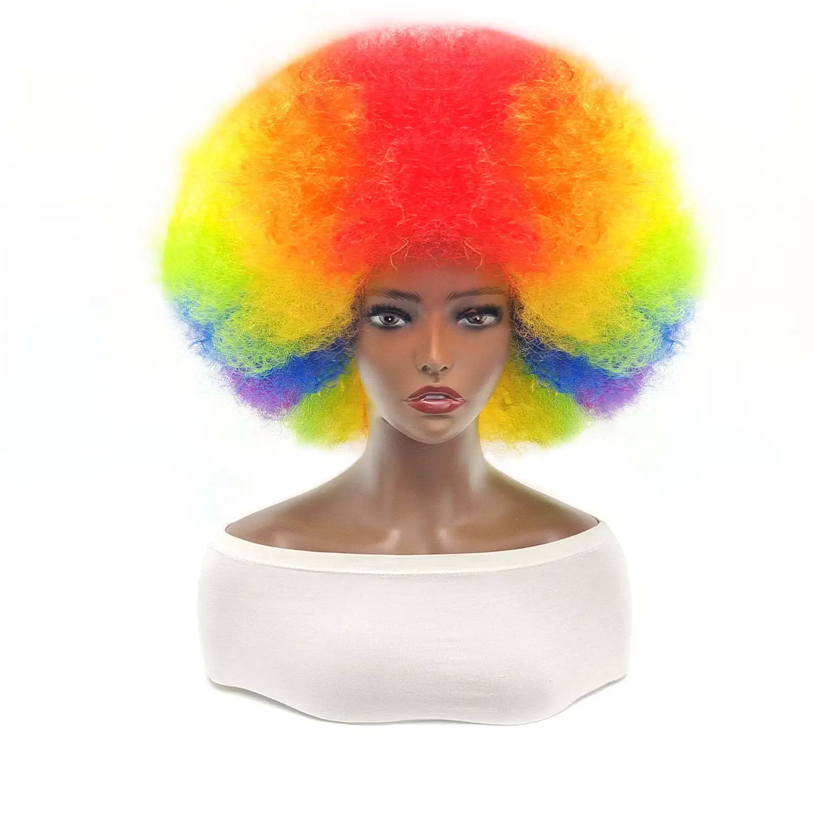 Anxin Brand Synthetic Fiber Wig: Exaggerated Fluffy and Voluminous Curly Hairstyle, Thick and Curly Hair with a Rich Texture, Available in Multiple Colors Such as Pink/White/Gray/Black; Made of High-Quality Synthetic Fiber Material, Comfortable to Wear and Easy to Manage; a Fashionable Item Suitable for Party Costumes, Holiday-Themed Looks, and Fun Outfits for All Ages