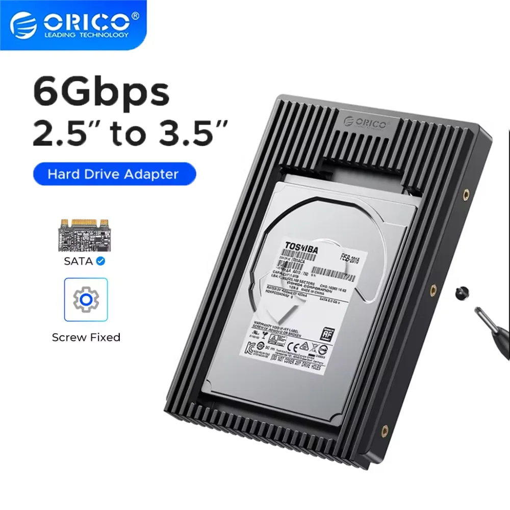 محول علبة القرص الصلب الداخلي ORICO يحول 2.5 بوصة SATA mSATA NGFF SSD إلى 3.5 بوصة علبة دعامة تركيب محرك خليج مع SATA 3.0