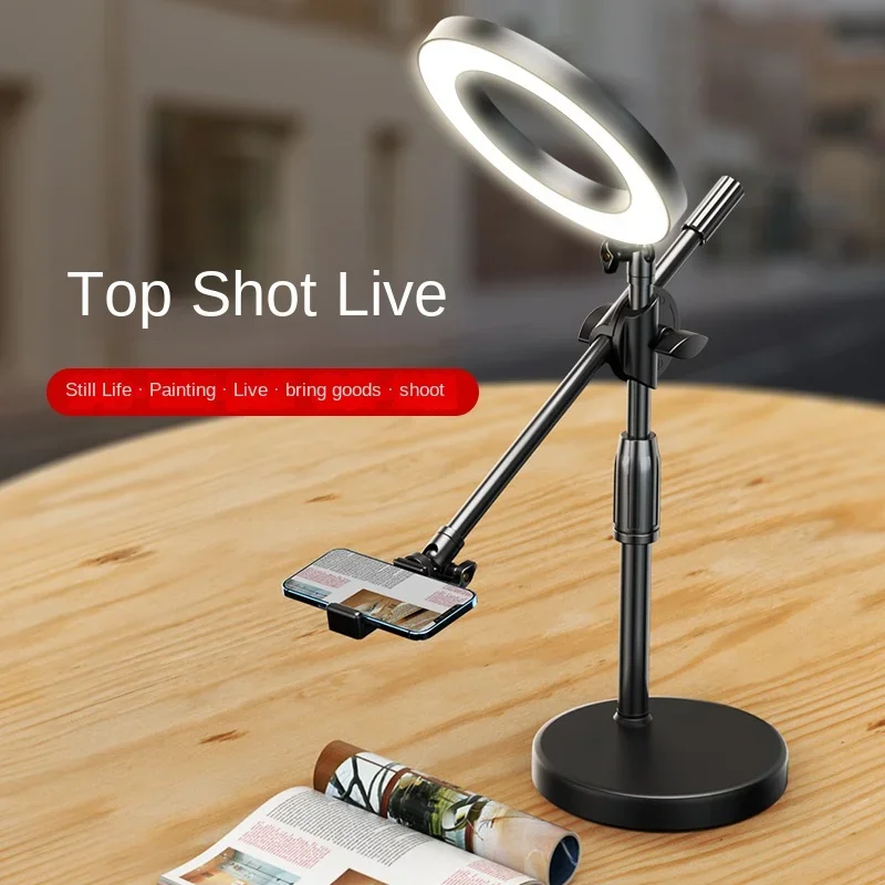 Imagem -02 - Suporte Móvel Smartphone para Telefone Celular Suporte com Anel de Luz Led Grip Realce da Beleza Transmissão ao Vivo Profissional