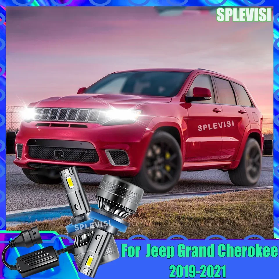 2Pcs Car Headlight Bulbs LED‌ Brand-new Upgrade Lamp Auto Bulb Light 6000K CANBUS Ready For Jeep Grand Cherokee 2019 2020 2021