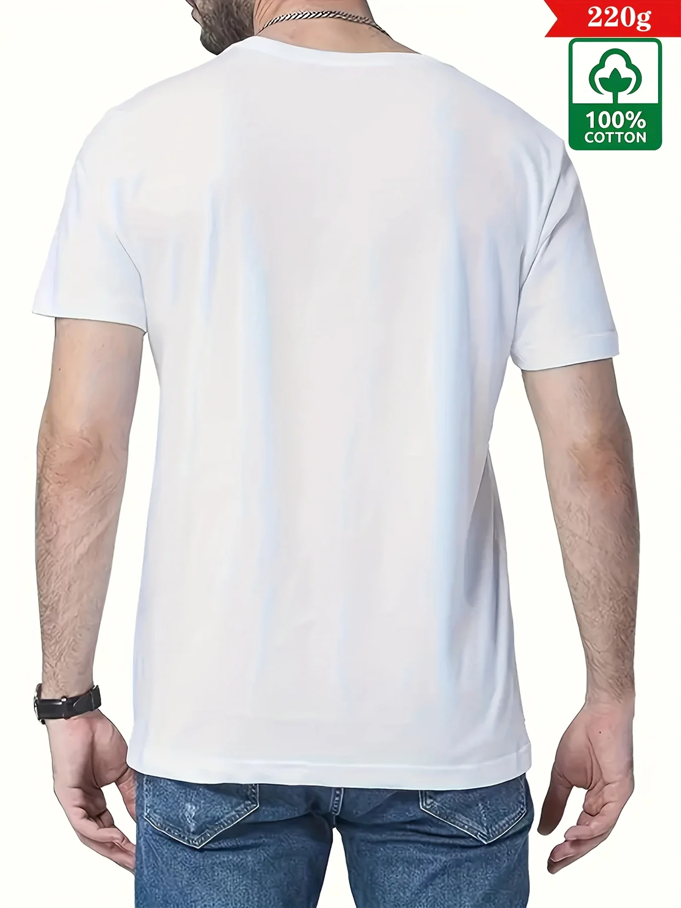 Men's Summer 100 Cotton Fashionable Casual Loose Large Size Dakar Style Printed Round Neck Short Sleeve T-shirt Top image 4