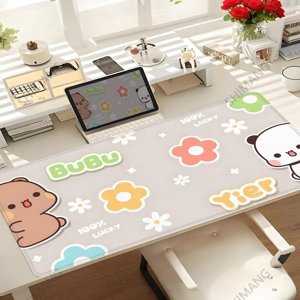 

BuBu DuDu Mouse Pad Desk Mouse Pad Cute HD Desk Pad Extended Gaming Keyboard Mats Large 100x50cm XXL Gamer Mousepad
