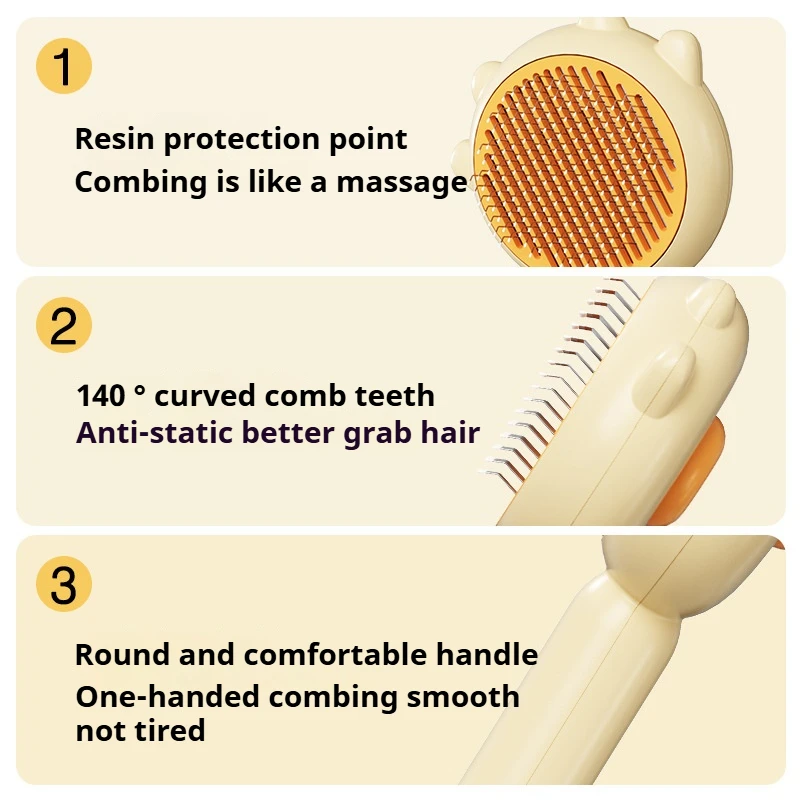 Cat Pet Comb De-fluffing Needle Comb Hair Comb Dog Hair Removal Brush Cat Dog Knot Remover Supplies