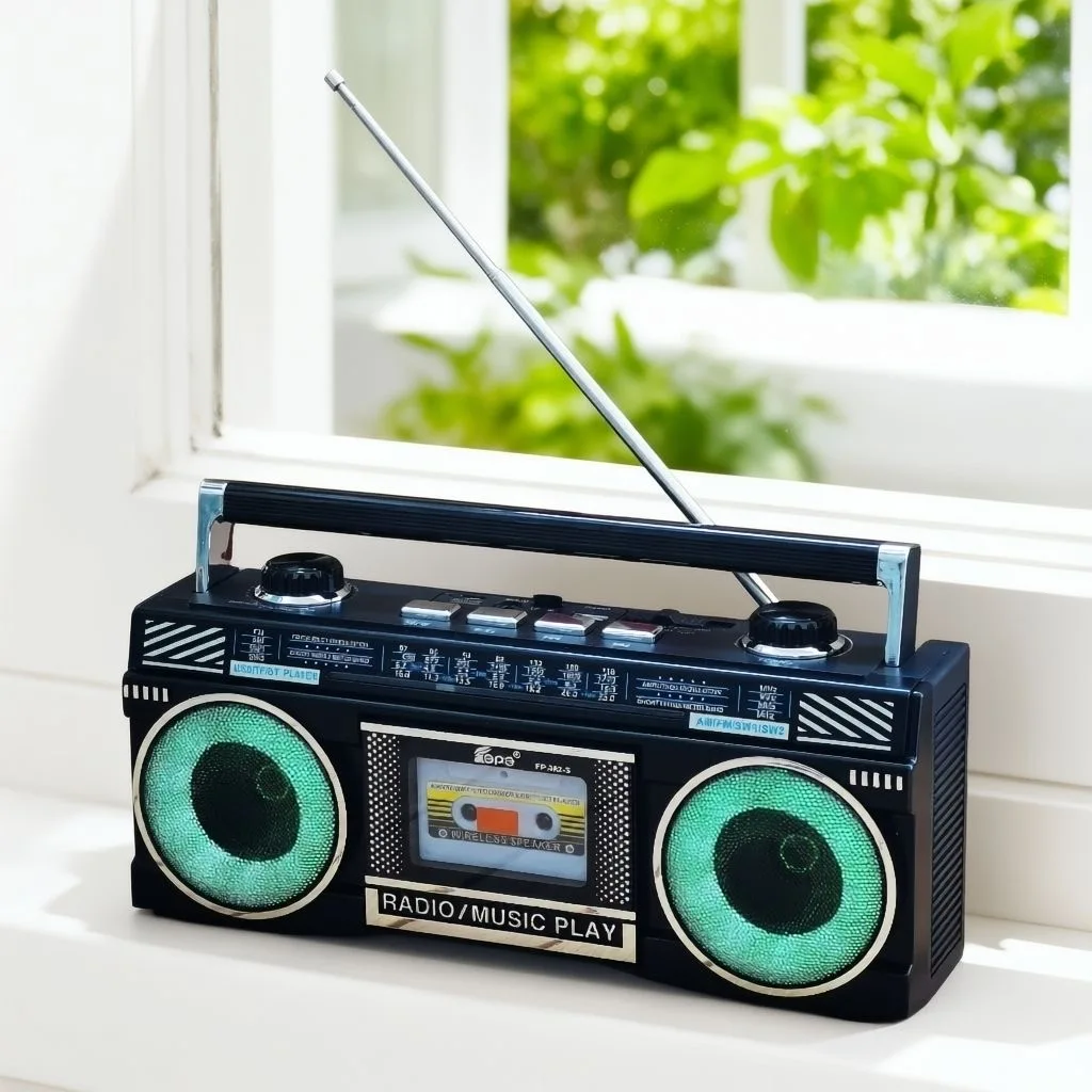 

Портативная беспроводная Bluetooth-колонка FP-362S в ретро-дизайне с солнечной зарядкой, AM/FM/SW-радио (4 диапазона), USB и слотом для карт TF.