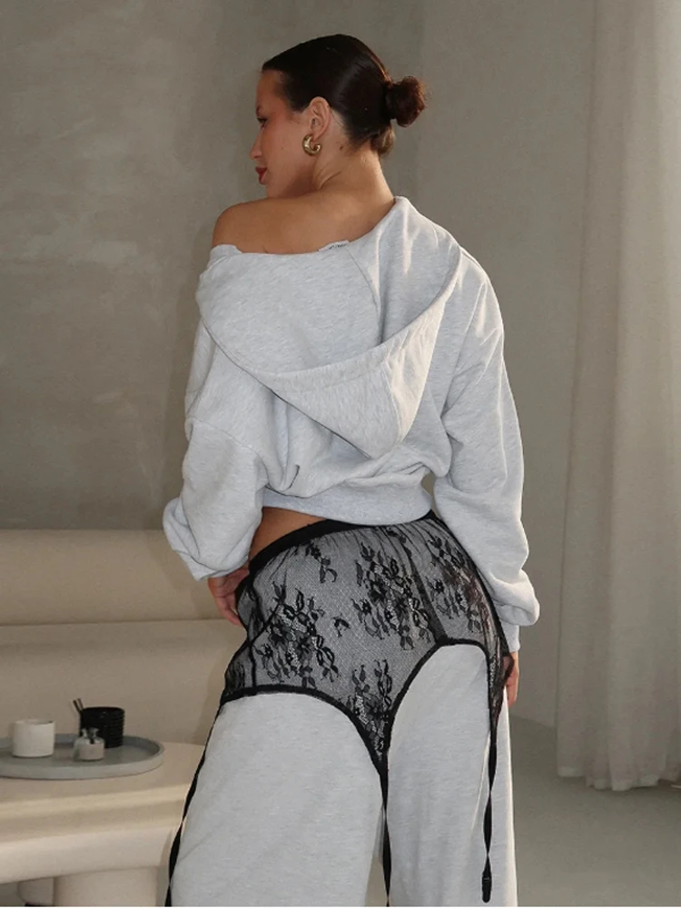 Hochgeschnittener Rock mit Spitzenbesatz und Po-Flap für Damen, Sexy Rockverlängerung, Transparenter Blumenmuster-Overlay-Rock mit Taillenbund, Damen-Partykleidung – Detail 19