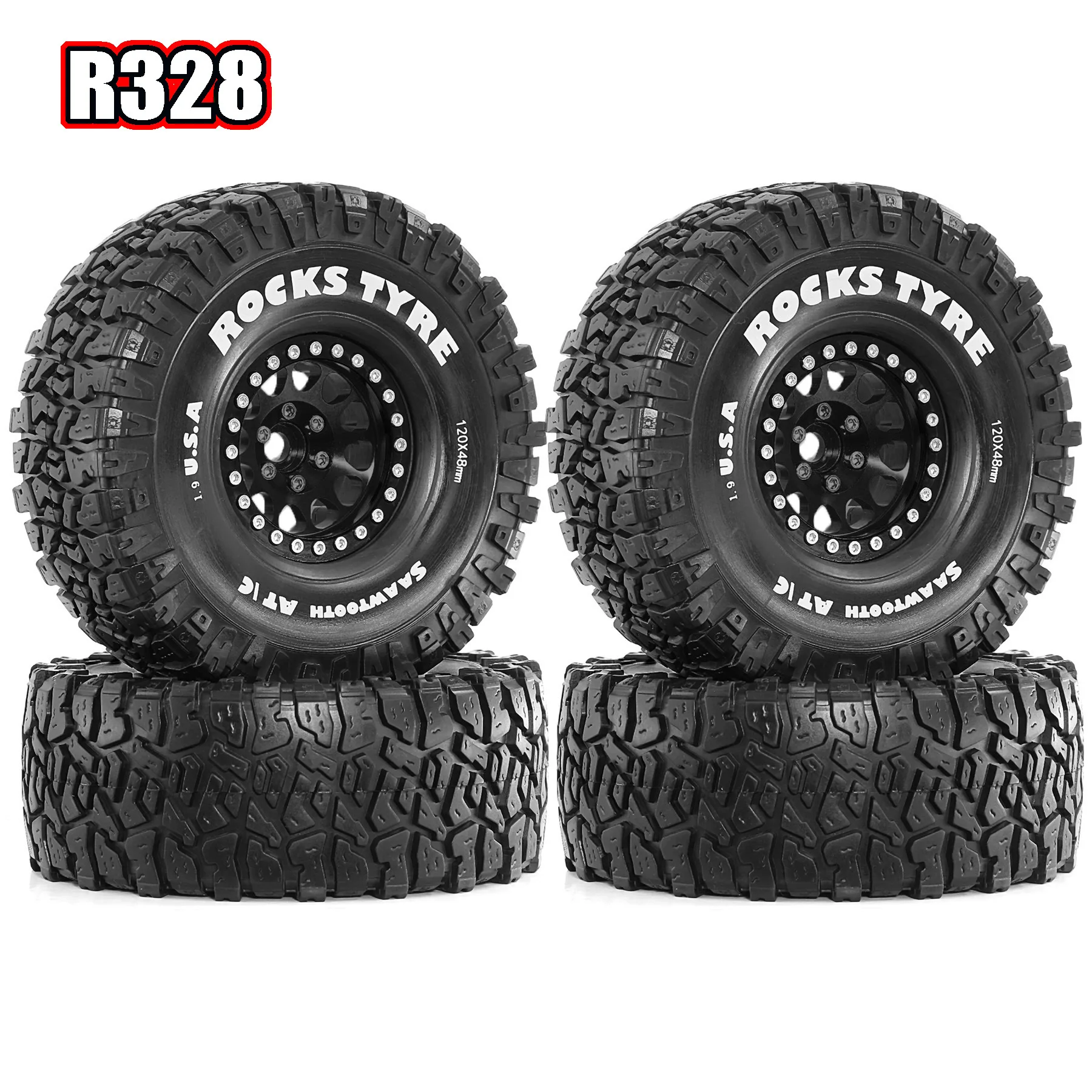 

1/10 RC RC Model Car Tires 4 Pack for Climbing Car 1.9 inch tires AXIAL Easy Control TRX4 Imperial Tires + Metal Wheels R122