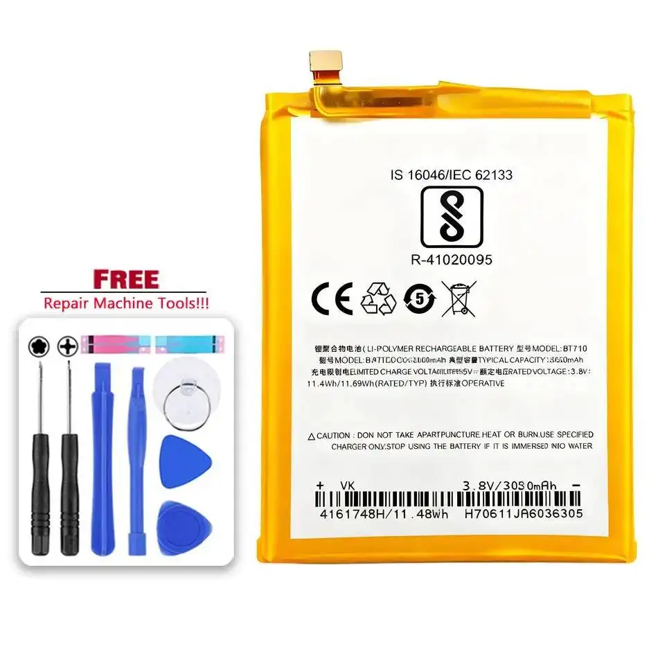 

Стабильный аккумулятор мобильного телефона BT710 для Meizu Blue A5 M5c M710M M793Q 3060 мАч