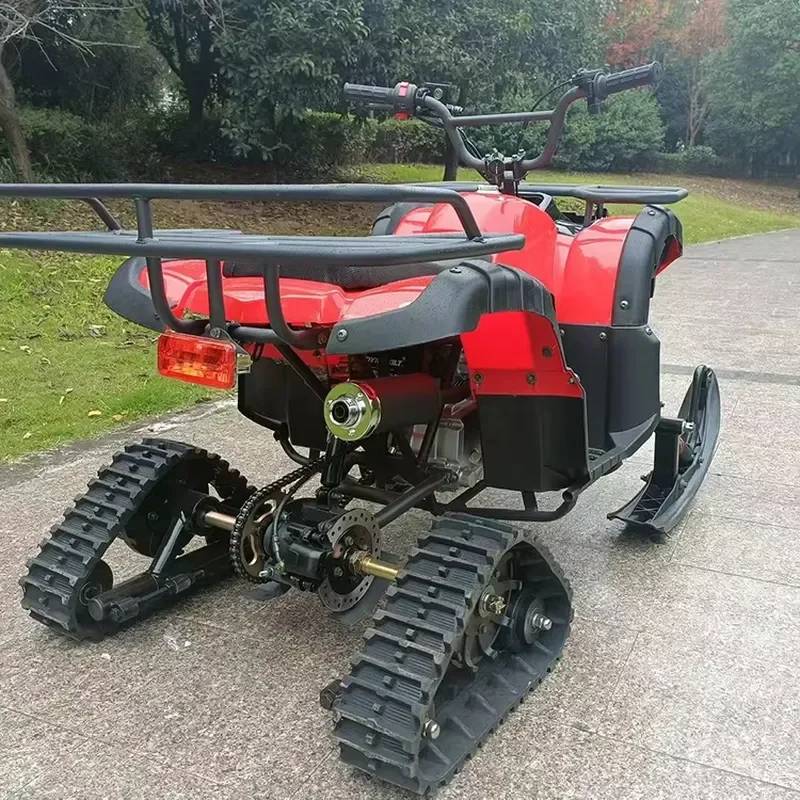 Durable Adult Snowmobile 125cc 4-Stroke Chain Drive Electric Ignition Hydraulic Suspension Snow Bike