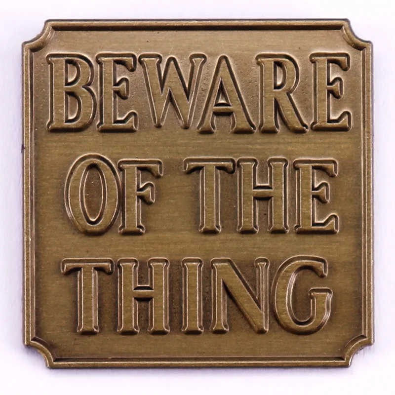 

Beware Of The Thing Sign Brooch The Addams Family Enamel Pin Halloween Gift Jewelry