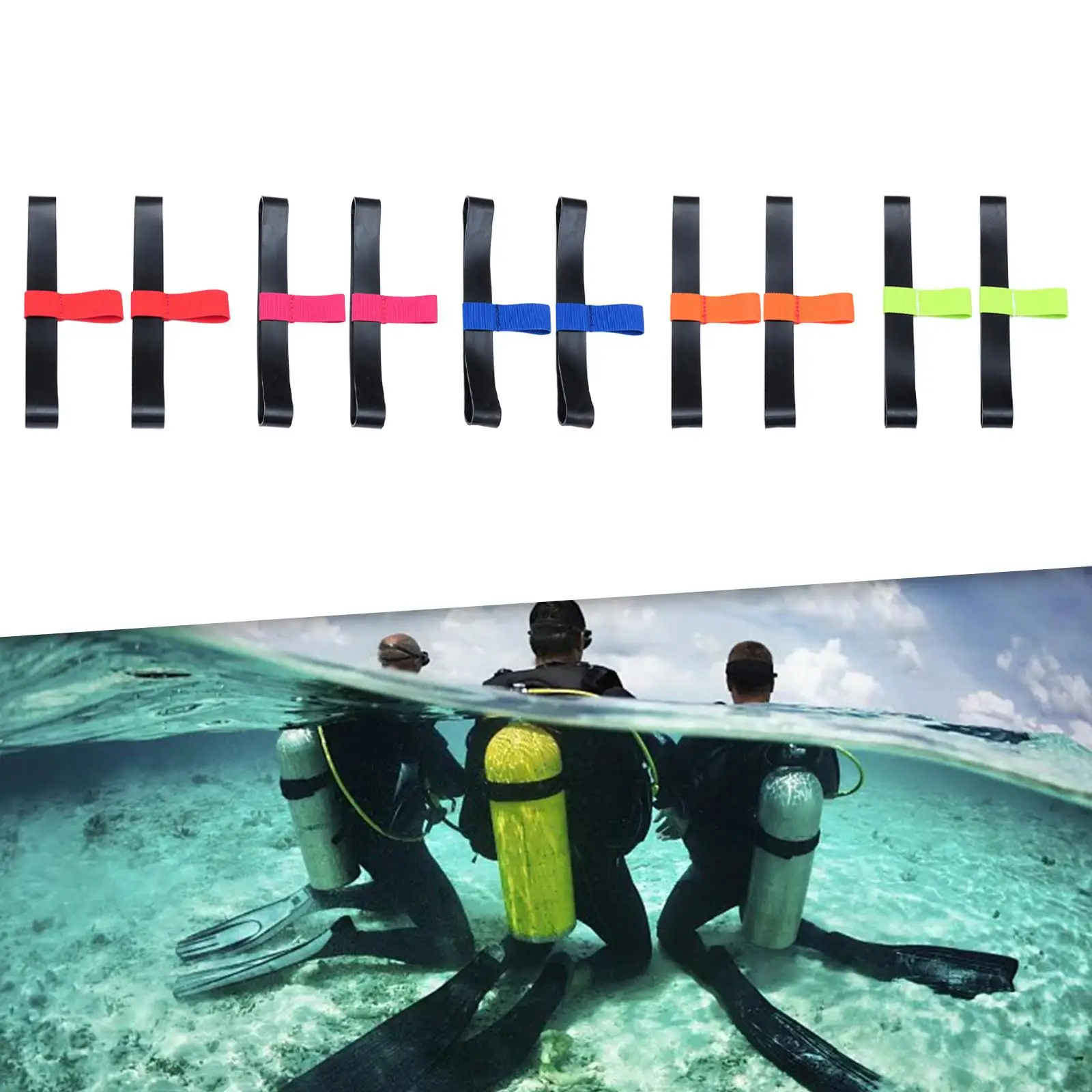 シュノーケリング ダイビング タンク シリンダー ストラップ ダイビング シュノーケル ギア 弾性スキューバ タンク