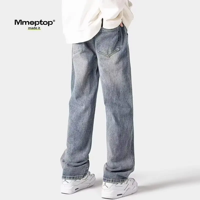 سراويل وسيم للرجال لربيع وصيف جينز مستقيم الساق فضفاض #1