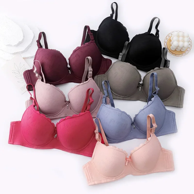 Women Push Up Bra Breathable Underwear Sexy Lace Adjustable Bralette Steel Soft Ring Gather Lingerie BC Cup sostenes de mujer