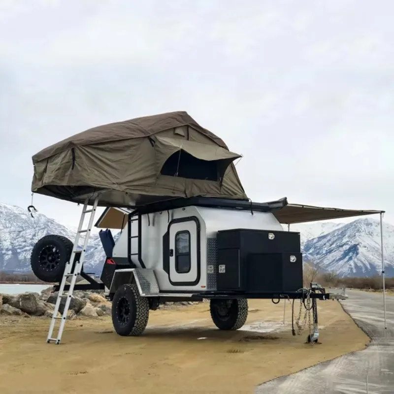 2 Room Camper Trailer Car Towing Camper Van Equipment Vending Trailer