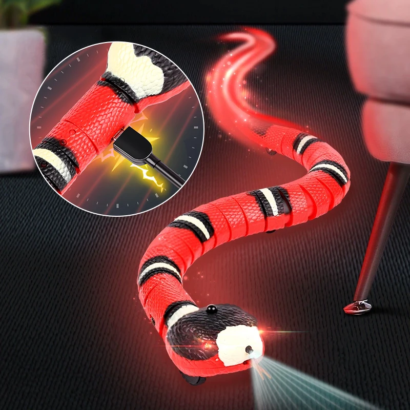 Smart Sensing Snake Interactive Cat Toys Automatic Cats Toys USB Charging Accessories Kitten Toys For Pet Dogs Game Play Toy