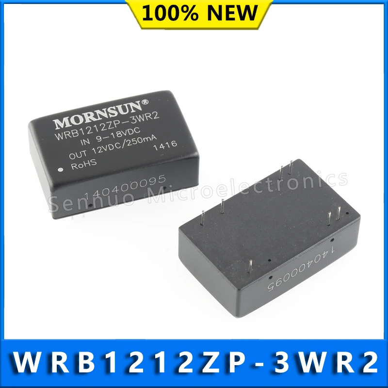1Pcs WRB1212ZP-3WR2 ISOLATED MODULE DC DC CONVERTER Isolated Module DC DC Converter 2 Output 12V 250mA, 250mA 9V - 18V Input