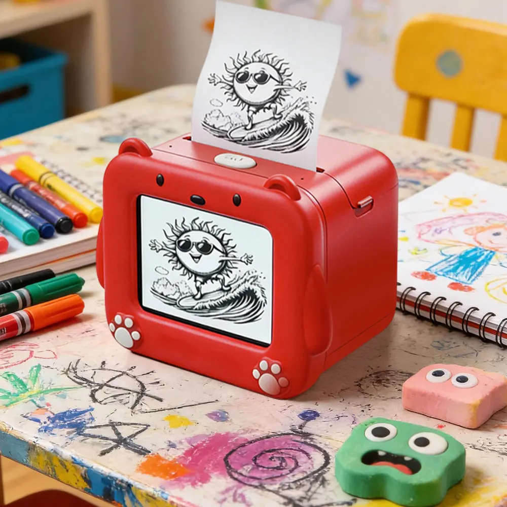AI Magic Box Voice-Controlled Portable HD Screen Printer: A Gift for Kids—Drawing and Printing Toy with Wi-Fi
