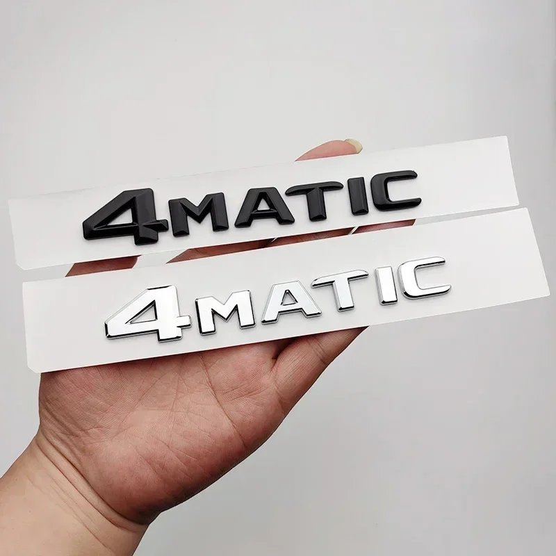 3d ABS Chrome Black 4 Matic Logo 4Matic Emblem Letters Nameplate Car Trunk Badge For Mercedes Benz 4matic Sticker Accessories