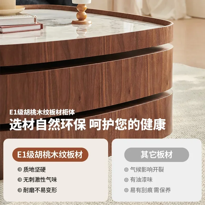 중세풍 석판 커피 테이블 거실 가정용 소형 아파트 수납 디자이너 신형 고급 커피 테이블