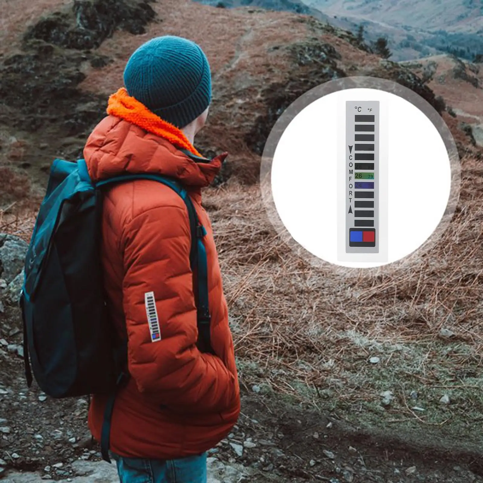 Down Coat Temperature Gauge Winter Temperature Strips for Down Coat Temperature Strip for Fish Tank Reusable Strip for Winter