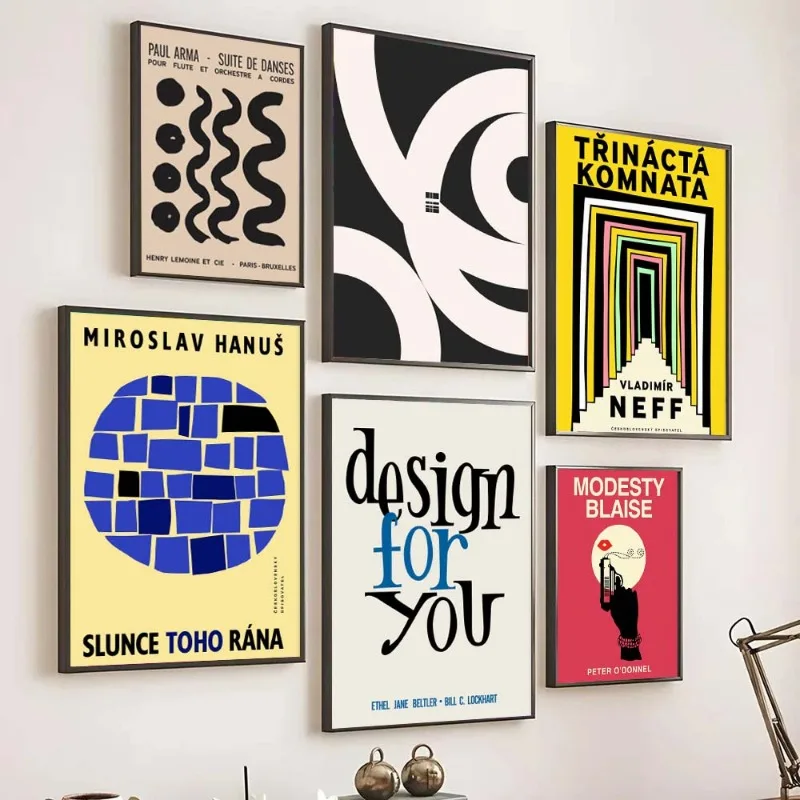 Minimalist Vintage Book Cover Illustration Art Poster Print Mid Century Posters Graphics Poster for Home Living Room Decor