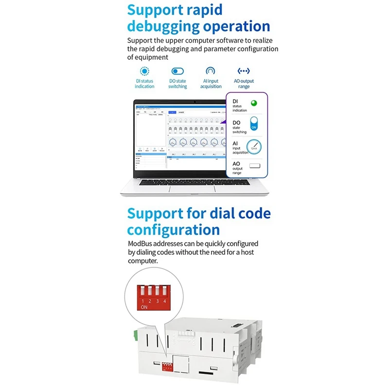 RS485 Ethernet 16DI Expansion Remote IO Module CDSENET GAXXXA000 Analog Switch Acquisition Modbus TCP RTU Works