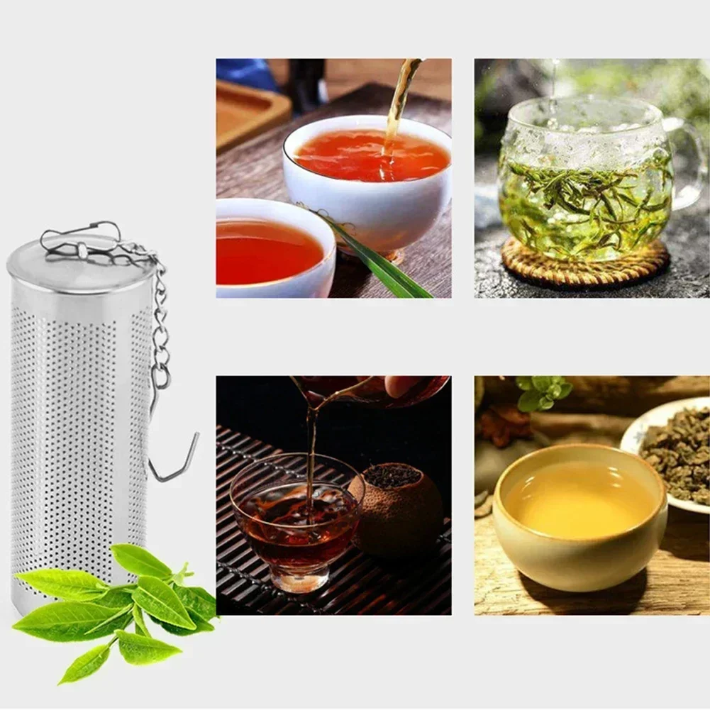 1PCS Stainless Steel Tea Ball  Infuser Strainer Leaf Spice Herbal Teapot Reusable Mesh Filter Home Kitchen Accessories