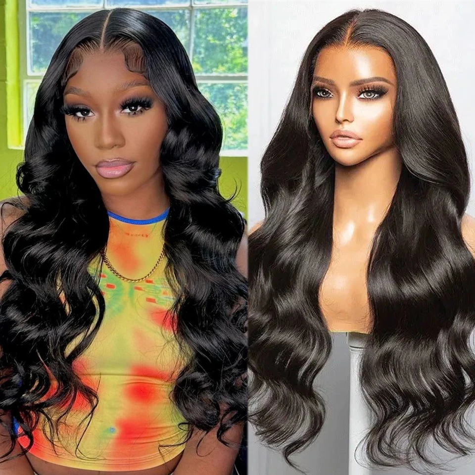 Indian Hair Body Wave 13x4 Lace Front Wigs for Women Transparent Wet And Wavy Human Hair Frontal Wigs Pre Plucked Natural