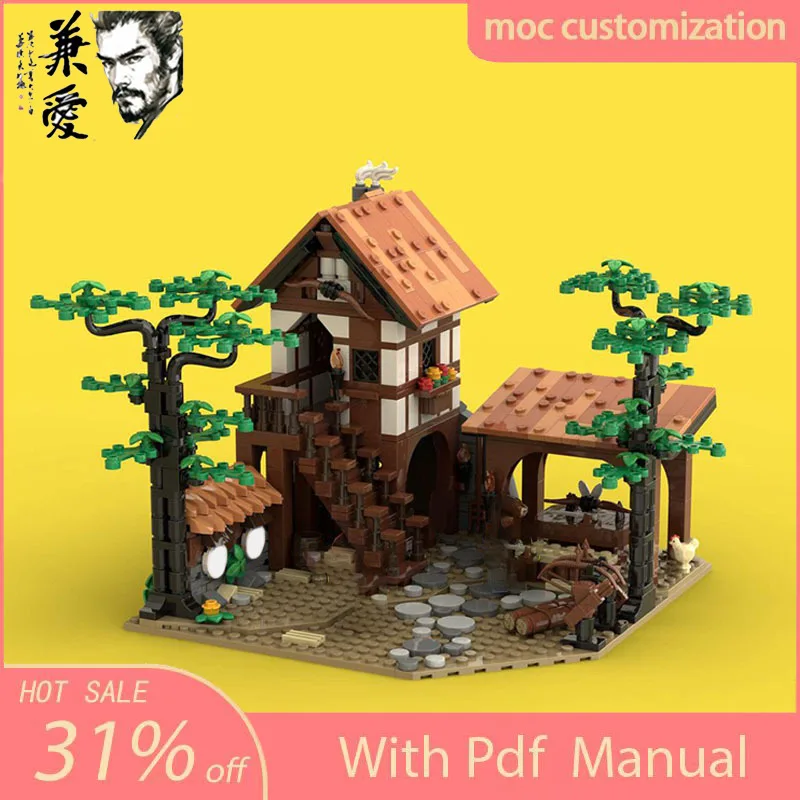 NEW 908PCS Moc Lion Knights' Archery Range Architecture Model Building Blocks DIY Creative Assembly Bricks Kids Holiday Gift