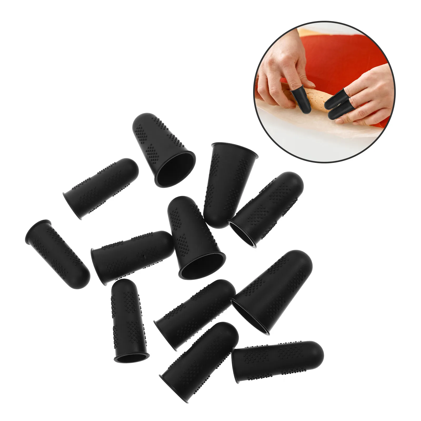 

12Pcs Silicone Finger Guards Heat Insulation Anti-Slip Reusable Finger Caps for Sewing Hot Glue Crafting Ironing Use