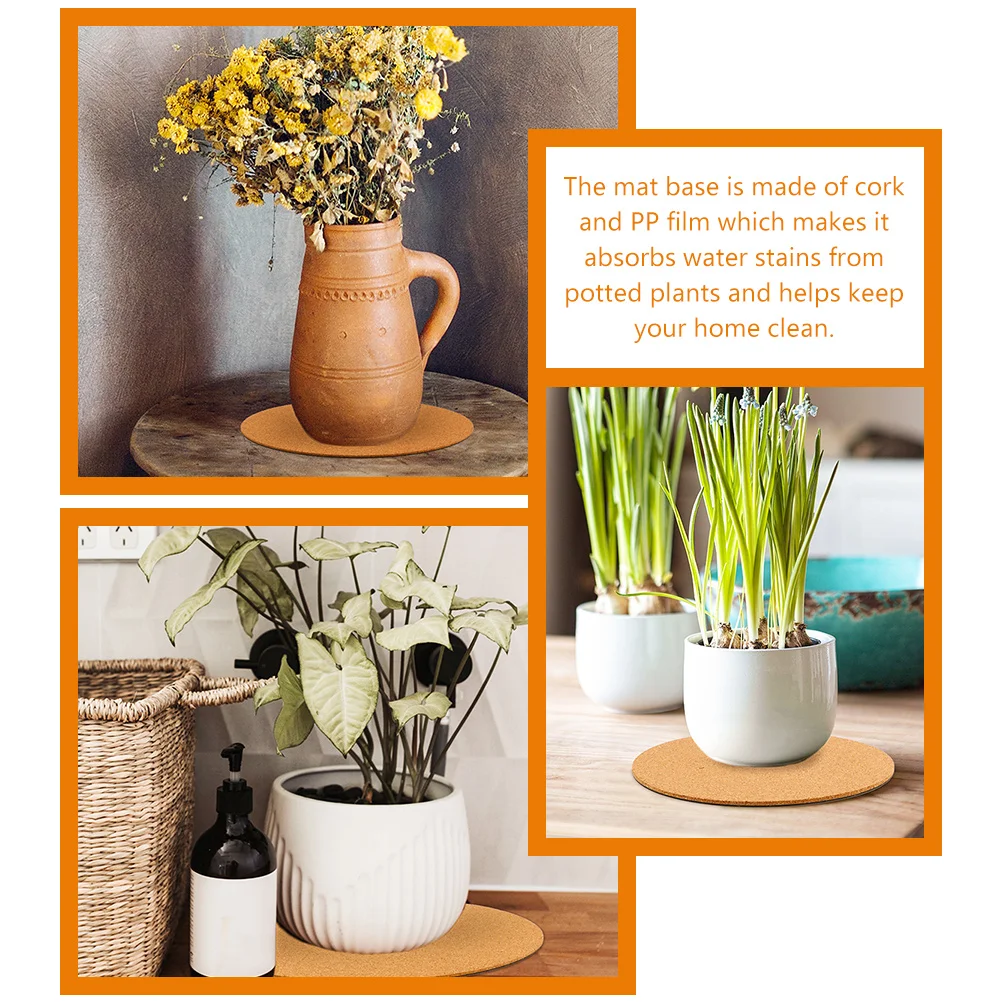 8 قطعة نباتات الفلين وعاء الحصير 10 سنتيمتر منصات زارع طبيعية مستديرة مقاوم للماء المضادة للانزلاق الزهرية أسفل الوقايات حديقة صينية النبات