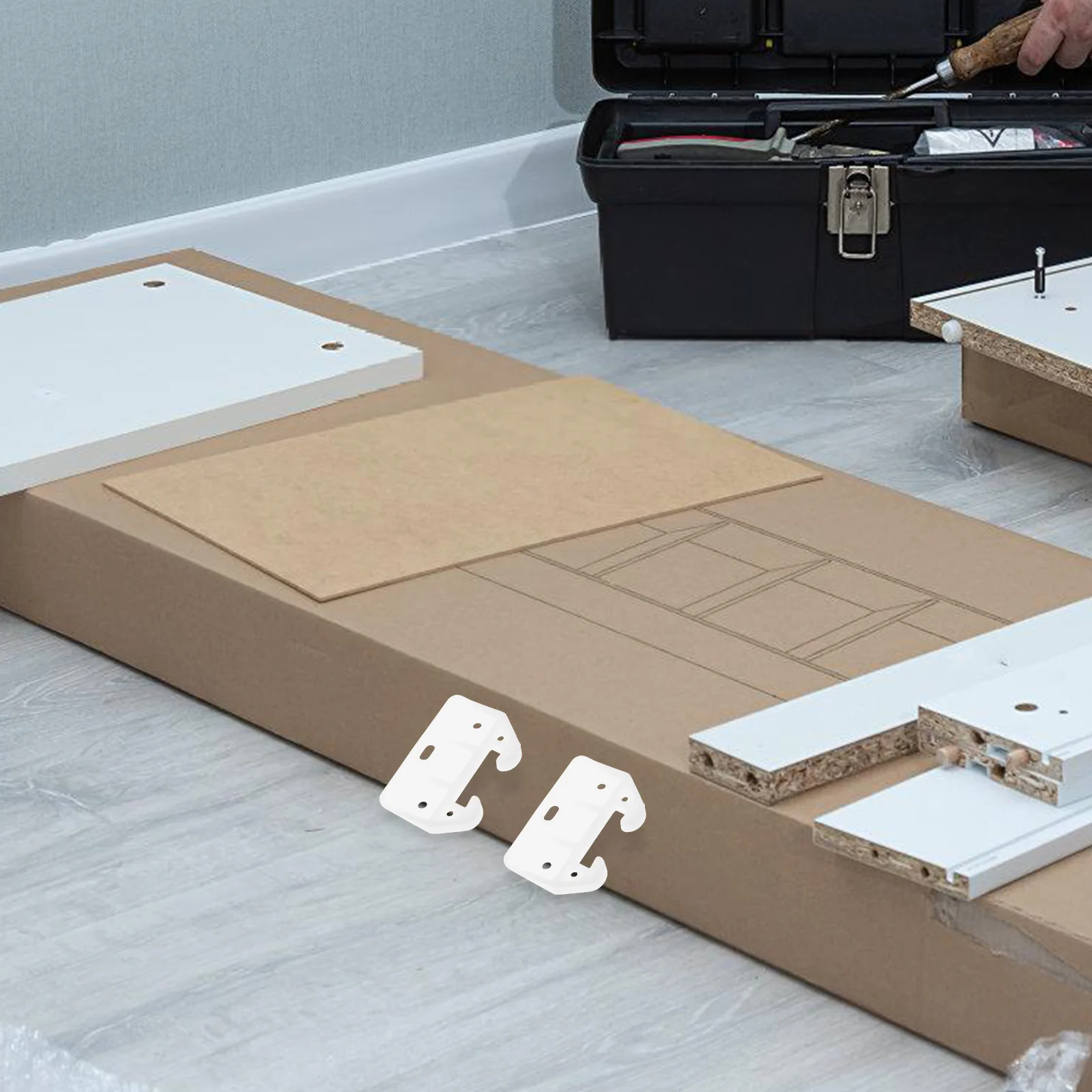 

16pcs Drawer Guides White Plastic 16 Inch Brackets For Wardrobe Cabinet Furniture Replacement Parts