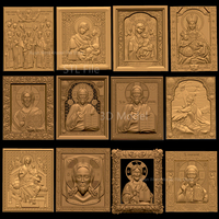 15pcs Religion Icon 3D STL Model for CNC Router Artcam Aspire Cut3d 3D Printer Bas Relief