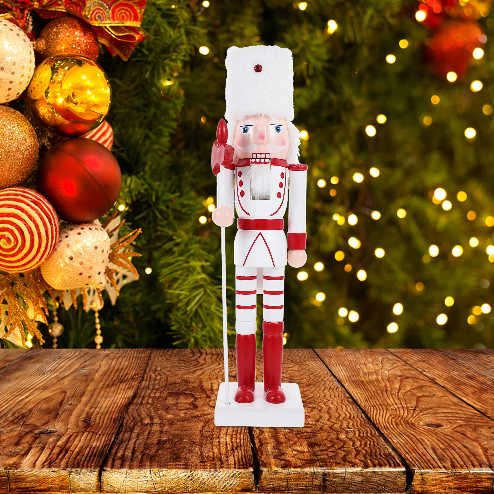 

Nutcracker Soldier Ornament Christmas Decoration Gift Lifelike Classic Traditional Wood