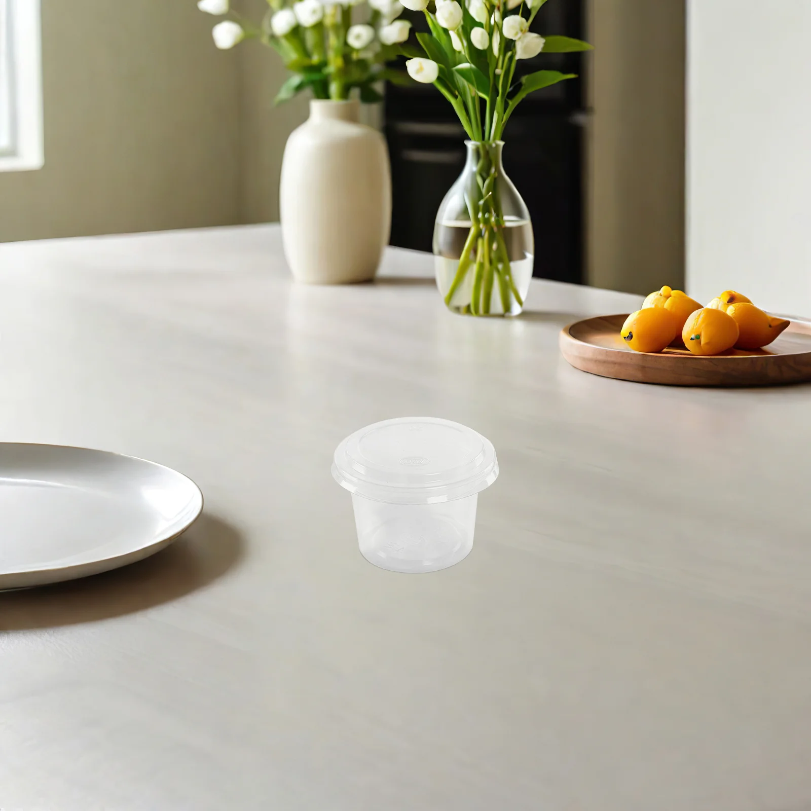 

200pcs Sauce Containers With Lids Reusable Plastic Condiment Cups Sealing Takeaway Boxes For Dipping Sauce Yogurt Ice Cream