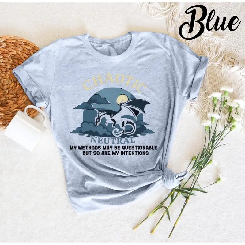 

Хаотическая нейтральная забавная футболка «Мои методы могут быть вопросительным», юмористическая, саркастичная, повседневная, для друзей