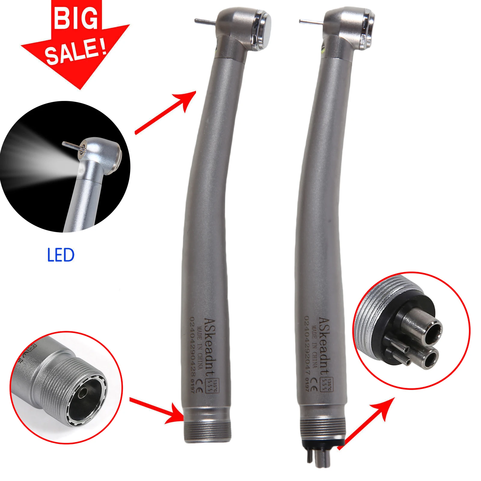 

Высокоскоростной наконечник для стоматологической оптоволоконной лампы KAVO, электронный генератор с 2/4 отверстиями, большая воздушная турбина с 3 распылителями