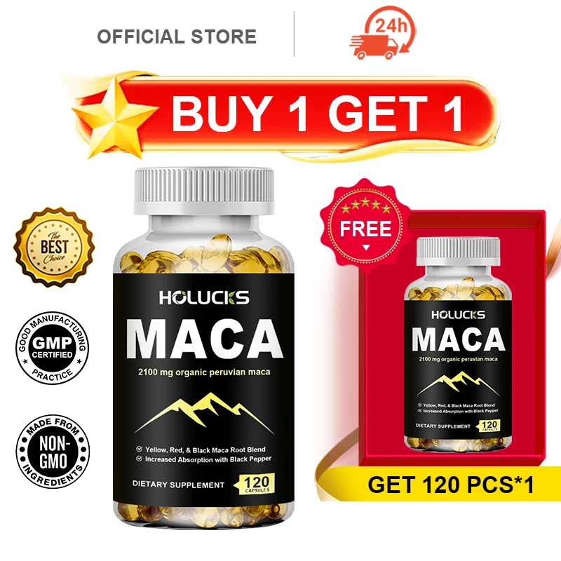 Buy 1 Get 1 Free! Maca Supplement, Enhanced Absorption, Supports Energy, Endurance, Mood, Mental Clarity & Reproductive Health