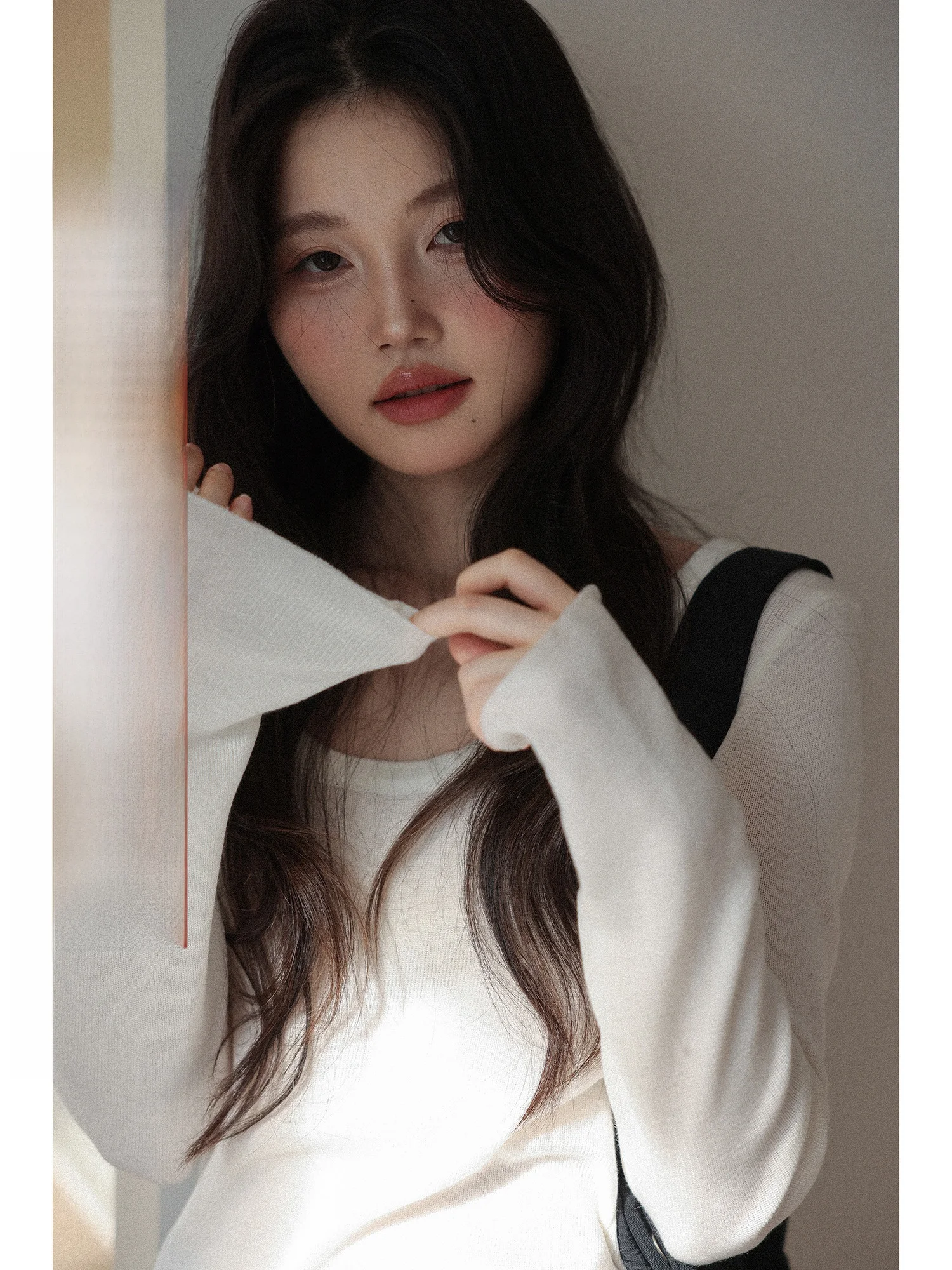 

Женская облегающая трикотажная базовая кофта с круглым вырезом, однотонная, из смесовой шерсти, повседневная, с длинным рукавом, зимний топ