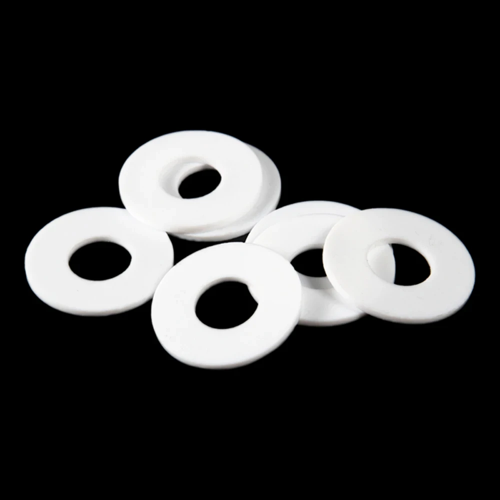 5PCS  Thickness 1.25/1.5/2mm  White Polytetrafluoro （PTFE ）Plastic Flat Washer SealingInner Inner Gasket Spacer Sealing O-type